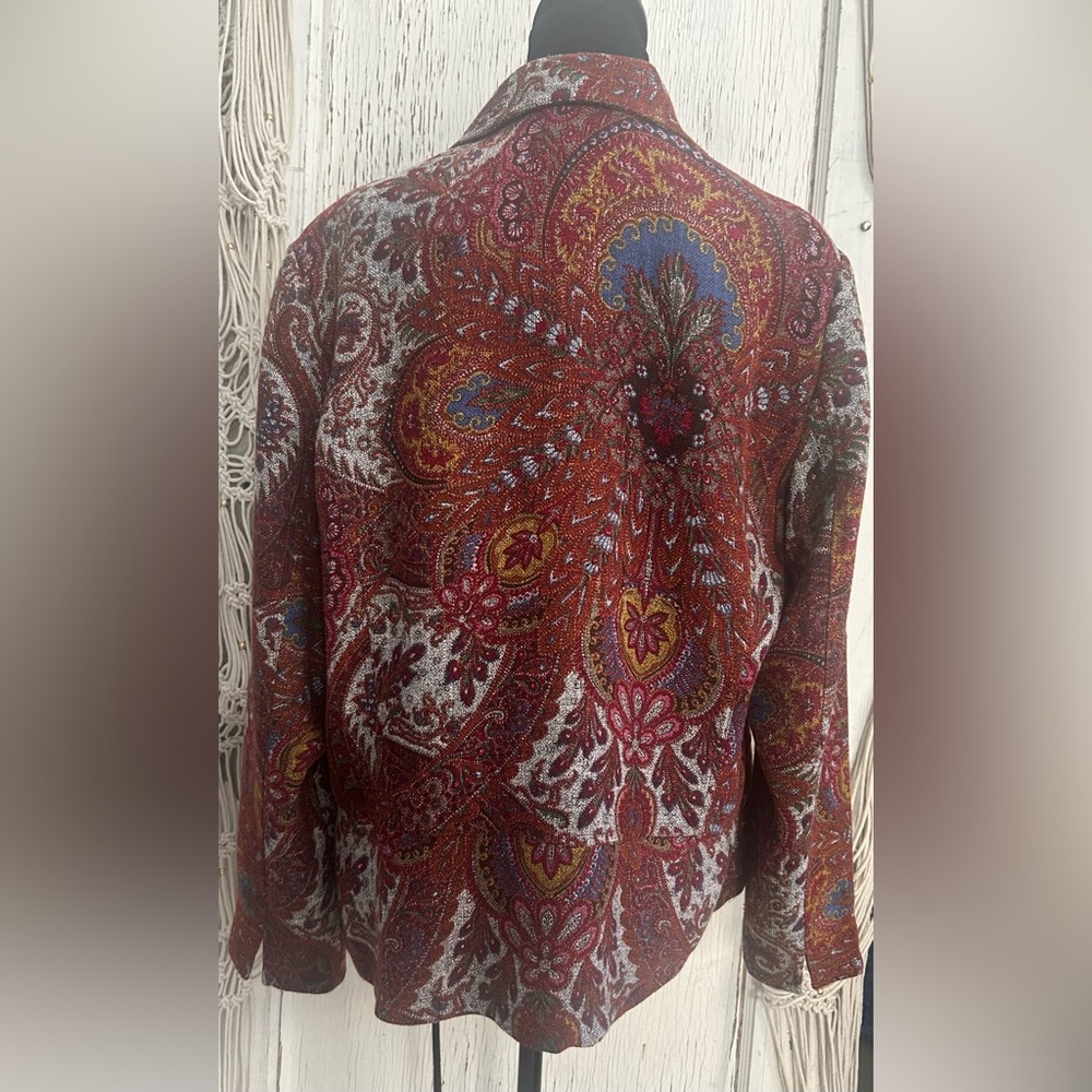 Coldwater Creek Rust Paisley Blazer Vintage Jacket - Picture 4 of 5